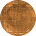 Round Oriental Orange Industrial Rug, urb1847org