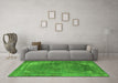 Machine Washable Oriental Green Industrial Area Rugs in a Living Room,, wshurb1847grn