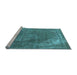 Sideview of Machine Washable Oriental Light Blue Industrial Rug, wshurb1847lblu