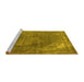 Sideview of Machine Washable Oriental Yellow Industrial Rug, wshurb1847yw