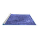 Sideview of Machine Washable Oriental Blue Industrial Rug, wshurb1847blu