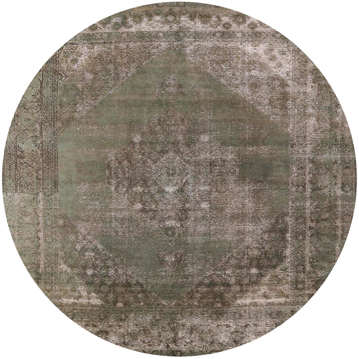 Round Machine Washable Industrial Modern Brown Rug, wshurb1847