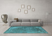 Machine Washable Oriental Light Blue Industrial Rug in a Living Room, wshurb1847lblu