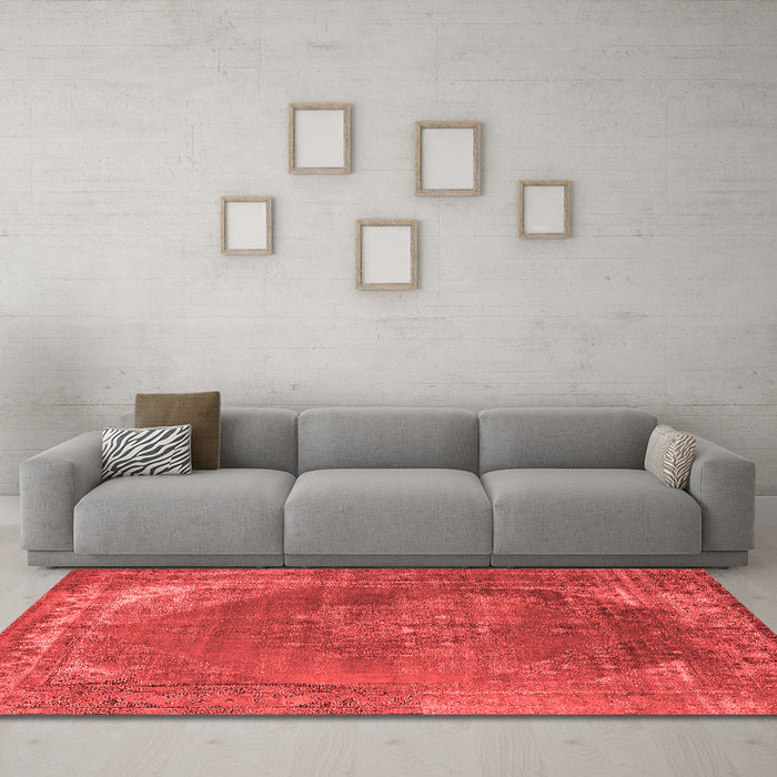 Industrial Red Washable Rugs