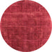 Round Oriental Orange Industrial Rug, urb1848org