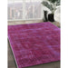 Mid-Century Modern Magenta Pink Oriental Rug in Family Room, urb1848