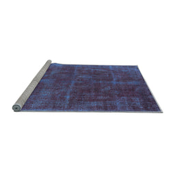 Sideview of Machine Washable Oriental Light Blue Industrial Rug, wshurb1848lblu