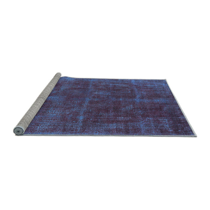 Sideview of Machine Washable Oriental Light Blue Industrial Rug, wshurb1848lblu