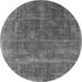 Round Oriental Gray Industrial Rug, urb1848gry