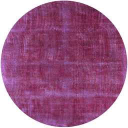 Round Machine Washable Industrial Modern Magenta Pink Rug, wshurb1848