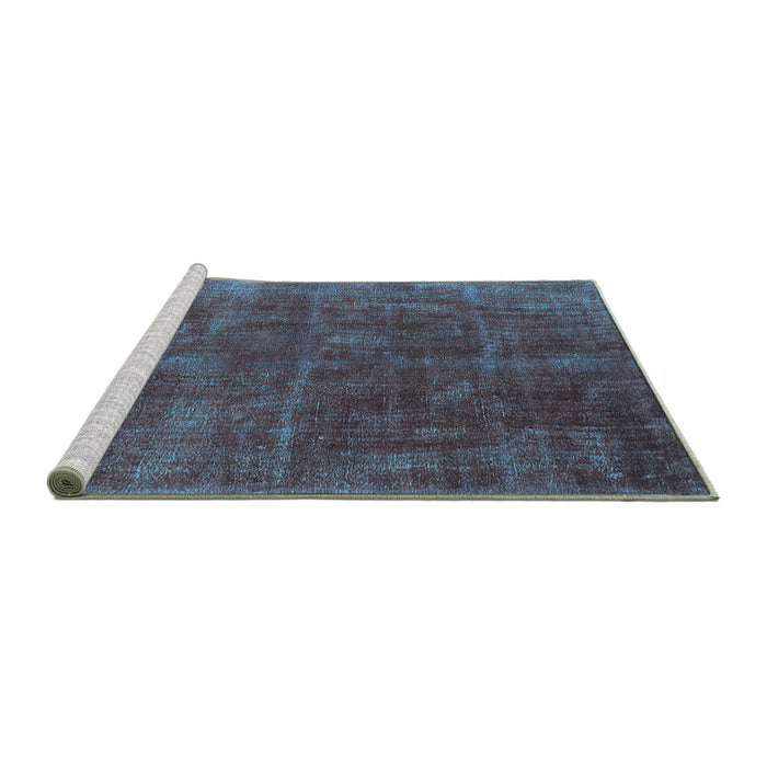 Sideview of Machine Washable Oriental Turquoise Industrial Area Rugs, wshurb1848turq