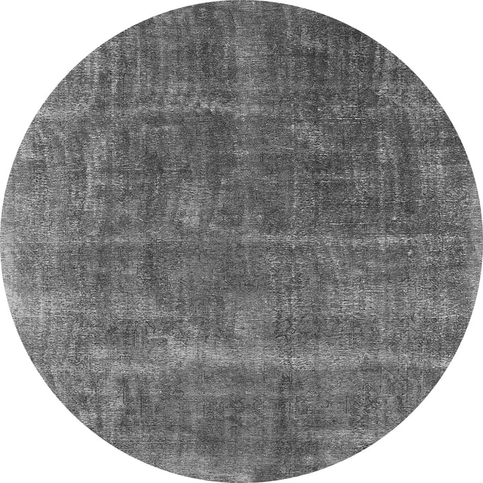 Round Machine Washable Oriental Gray Industrial Rug, wshurb1848gry
