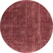 Round Oriental Brown Industrial Rug, urb1848brn