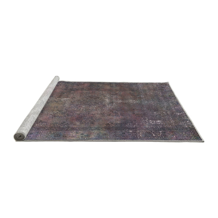 Sideview of Machine Washable Industrial Modern Purple Rug, wshurb1849