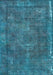 Machine Washable Oriental Light Blue Industrial Rug, wshurb1849lblu