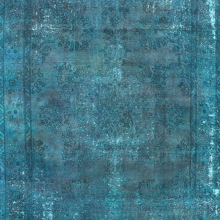 Machine Washable Oriental Light Blue Industrial Rug, wshurb1849lblu