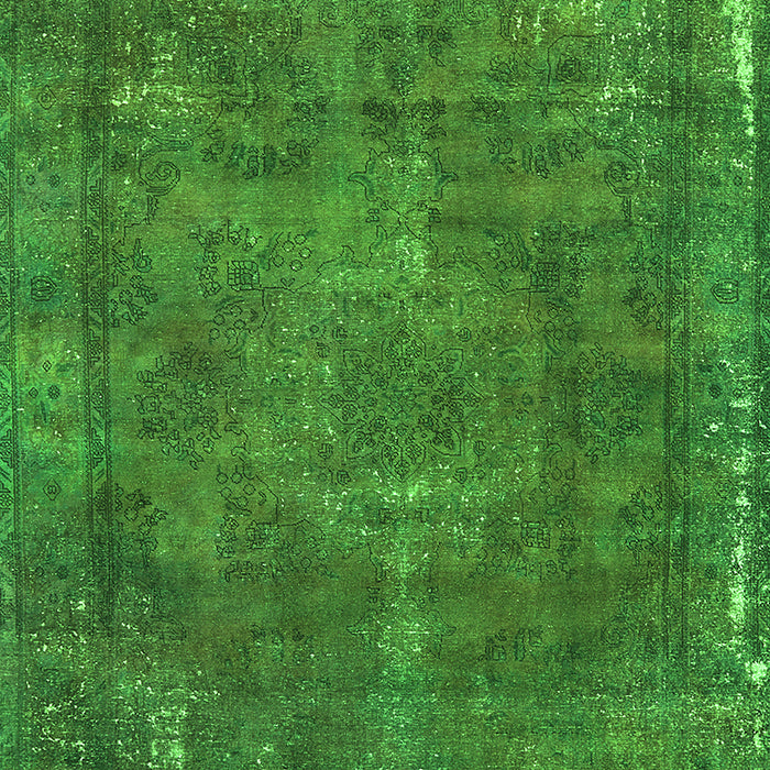 Machine Washable Oriental Green Industrial Area Rugs, wshurb1849grn