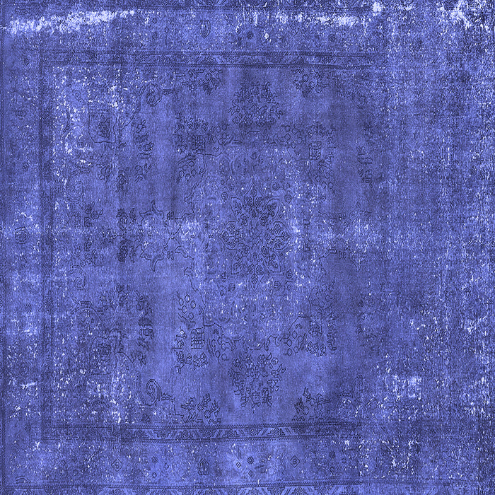 Square Machine Washable Oriental Blue Industrial Rug, wshurb1849blu