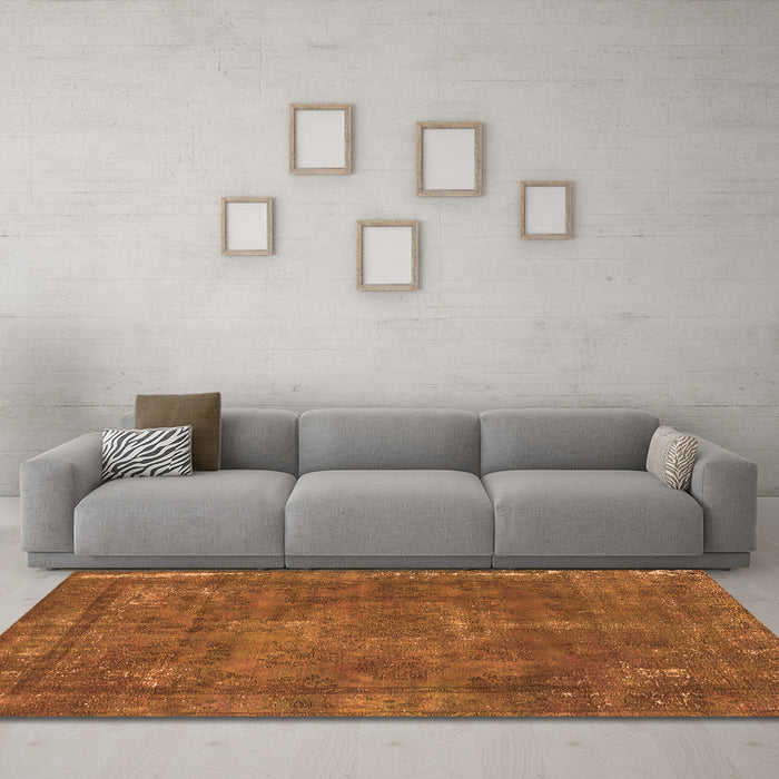 Machine Washable Oriental Orange Industrial Area Rugs in a Living Room, wshurb1849org