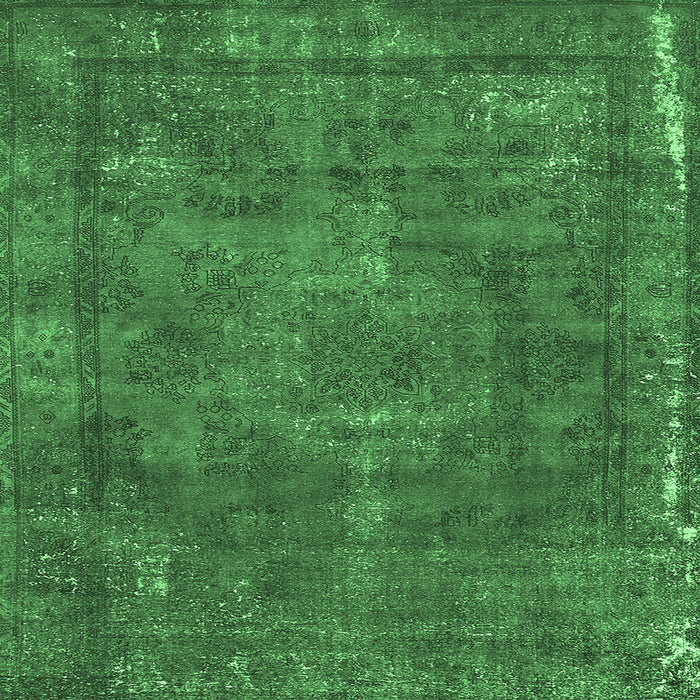 Square Oriental Emerald Green Industrial Rug, urb1849emgrn