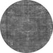 Round Machine Washable Oriental Gray Industrial Rug, wshurb1849gry