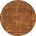 Round Oriental Orange Industrial Rug, urb1849org