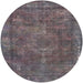 Round Mid-Century Modern Purple Oriental Rug, urb1849