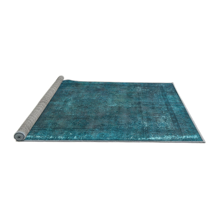 Sideview of Machine Washable Oriental Light Blue Industrial Rug, wshurb1849lblu