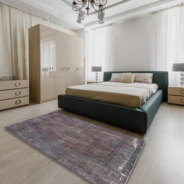 Machine Washable Industrial Modern Purple Rug in a Bedroom, wshurb1849