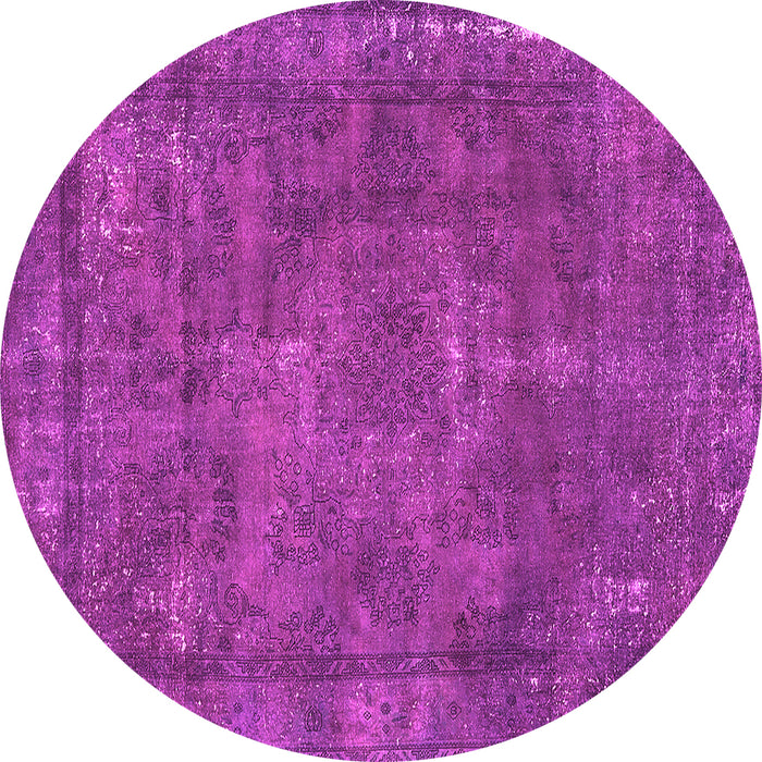 Round Oriental Pink Industrial Rug, urb1849pnk