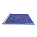 Sideview of Machine Washable Oriental Blue Industrial Rug, wshurb1849blu