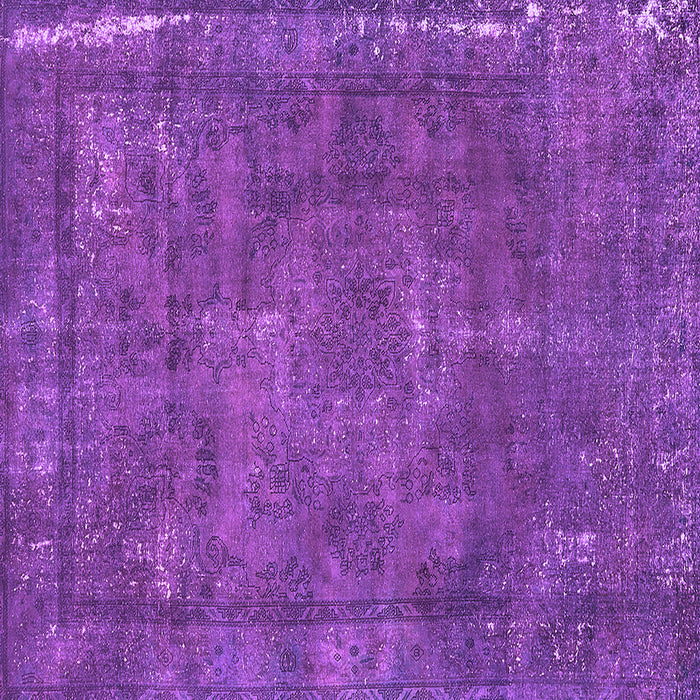 Square Machine Washable Oriental Purple Industrial Area Rugs, wshurb1849pur