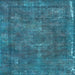 Square Oriental Light Blue Industrial Rug, urb1849lblu