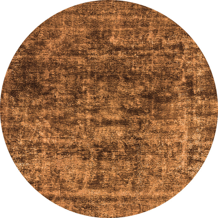 Round Machine Washable Oriental Orange Industrial Area Rugs, wshurb1850org