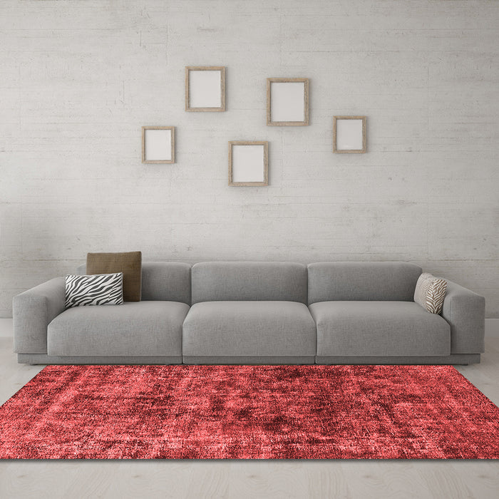 Industrial Red Washable Rugs