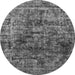 Round Oriental Gray Industrial Rug, urb1850gry