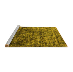 Sideview of Machine Washable Oriental Yellow Industrial Rug, wshurb1850yw