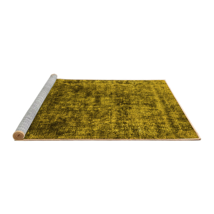 Sideview of Machine Washable Oriental Yellow Industrial Rug, wshurb1850yw