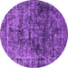 Round Oriental Purple Industrial Rug, urb1850pur