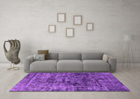 Machine Washable Oriental Purple Industrial Rug, wshurb1850pur