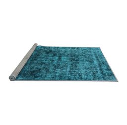 Sideview of Machine Washable Oriental Light Blue Industrial Rug, wshurb1850lblu