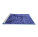 Sideview of Machine Washable Oriental Blue Industrial Rug, wshurb1850blu