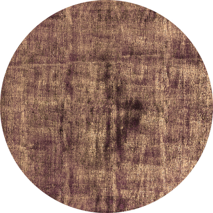 Round Oriental Brown Industrial Rug, urb1851brn
