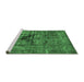 Sideview of Machine Washable Oriental Emerald Green Industrial Area Rugs, wshurb1851emgrn