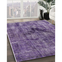 Mid-Century Modern Purple Oriental Rug, urb1851