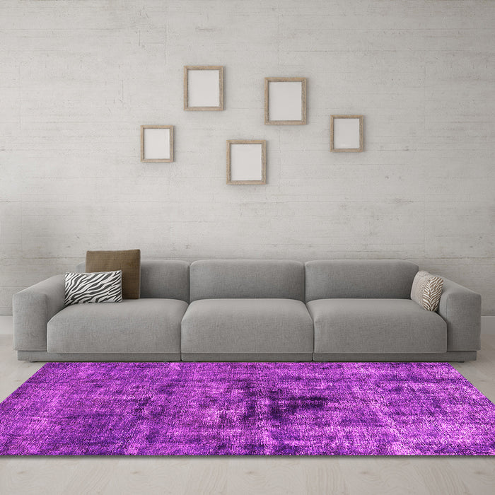 Machine Washable Oriental Pink Industrial Rug in a Living Room, wshurb1851pnk