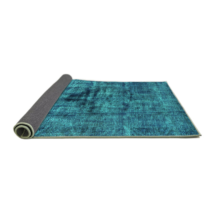 Sideview of Oriental Turquoise Industrial Rug, urb1851turq