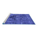 Sideview of Machine Washable Oriental Blue Industrial Rug, wshurb1851blu