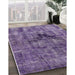 Mid-Century Modern Purple Oriental Rug in Family Room, urb1851