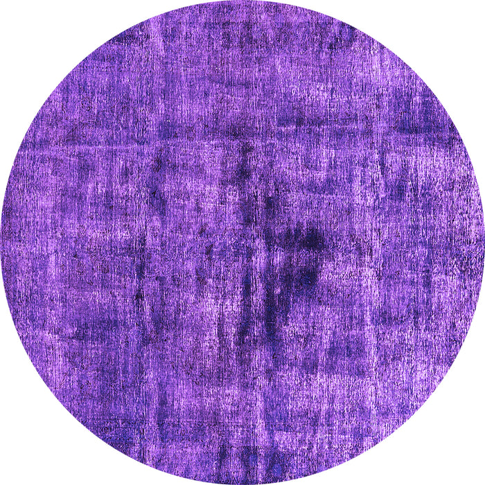 Round Machine Washable Oriental Purple Industrial Area Rugs, wshurb1851pur